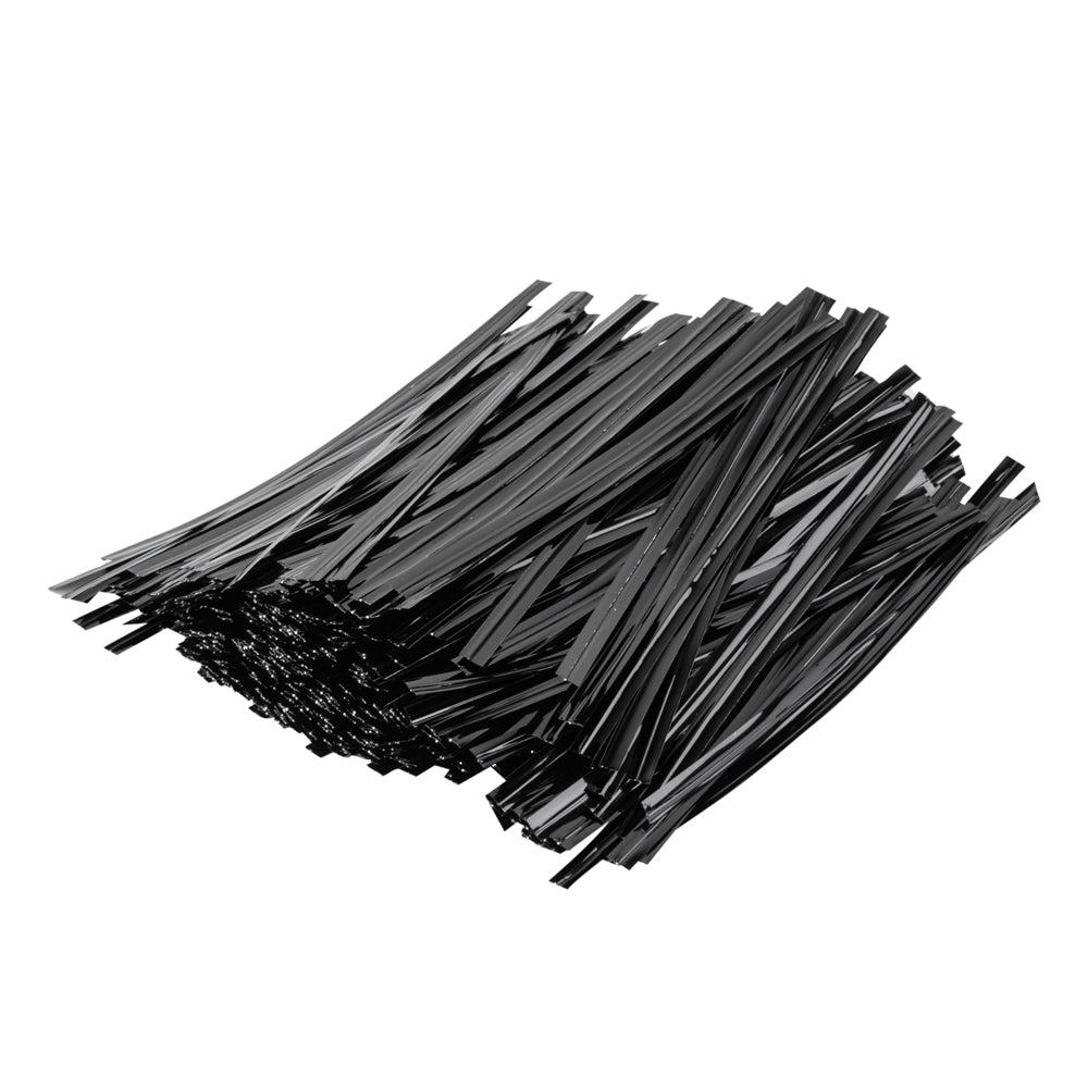 restaurantware Bag Tek Black Metallic Twist Tie / Bag Tie - 4" - 500 count box