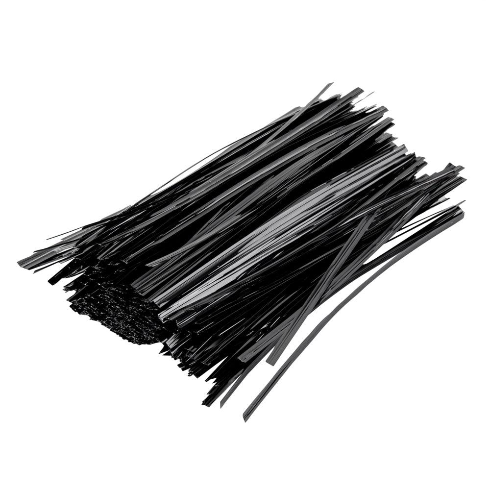 restaurantware Bag Tek Black Metallic Twist Tie / Bag Tie - 6" - 500 count box
