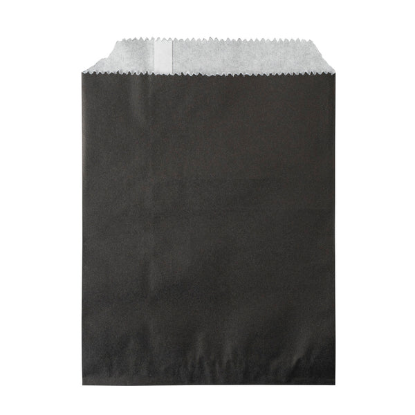 Restaurantware Bag Tek Black Paper Bag - 7" X 5" - 100 Count Box