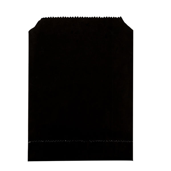 Restaurantware Bag Tek Black Paper Bag - 7" X 5" - 100 Count Box