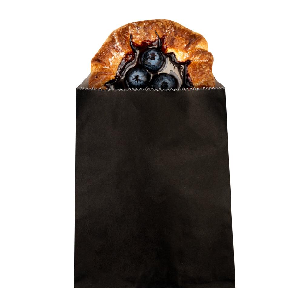 restaurantware Bag Tek Black Paper Bag - 7" x 5" - 100 count box