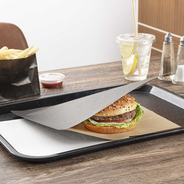 Restaurantware Bag Tek Black Paper Large Double Open Bag - Greaseproof - 10" X 9" - 100 Count Box