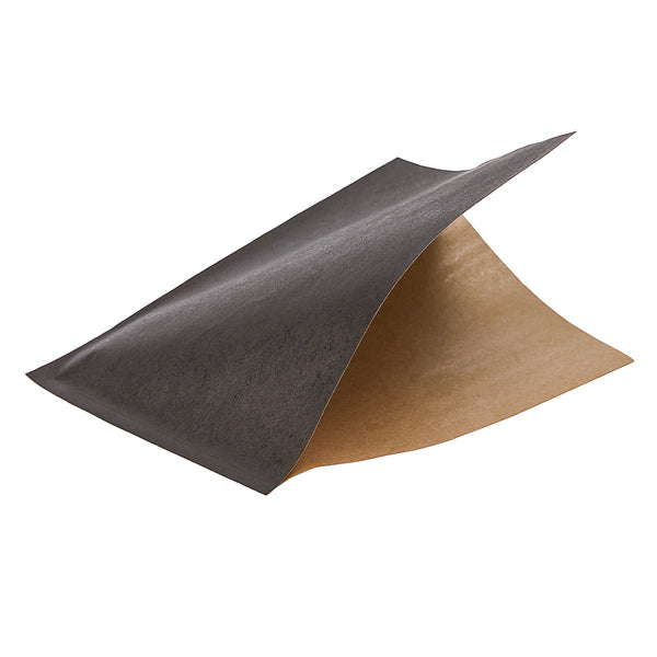 Restaurantware Bag Tek Black Paper Small Double Open Bag - Greaseproof - 6 1/4" X 4 3/4" - 100 Count Box