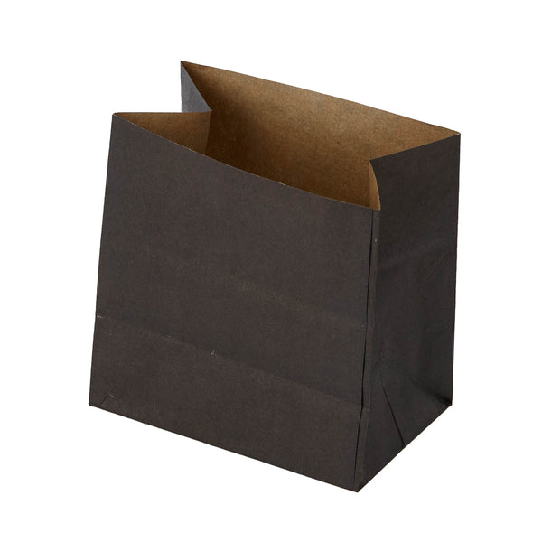 Restaurantware Bag Tek Black Paper Small Snack Bag - 4" X 2 1/4" X 3 3/4" - 100 Count Box