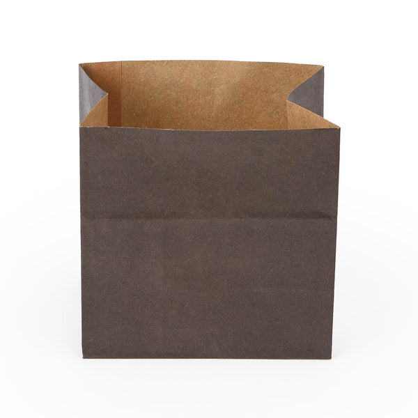 Restaurantware Bag Tek Black Paper Small Snack Bag - 4" X 2 1/4" X 3 3/4" - 100 Count Box