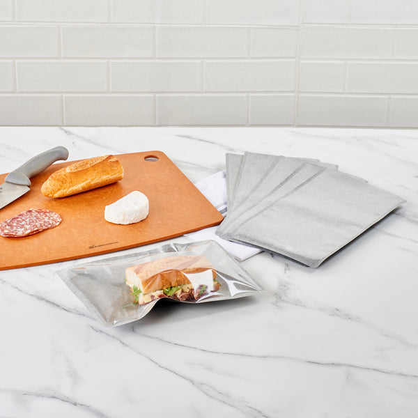 Restaurantware Bag Tek Black Plastic Large Sandwich And Snack Bag - Heat Sealable - 11 1/2" X 6 3/4" - 100 Count Box