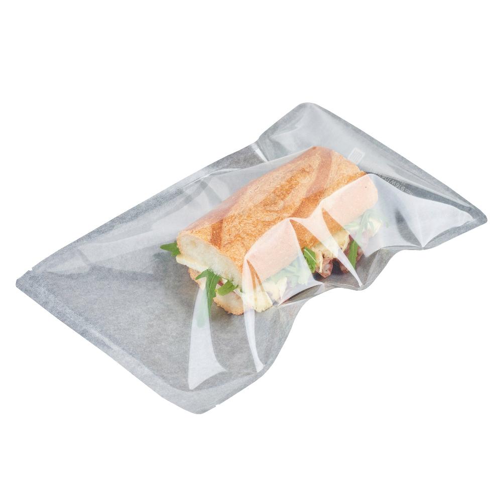 restaurantware Bag Tek Black Plastic Large Sandwich and Snack Bag - Heat Sealable - 11 1/2" x 6 3/4" - 100 count box