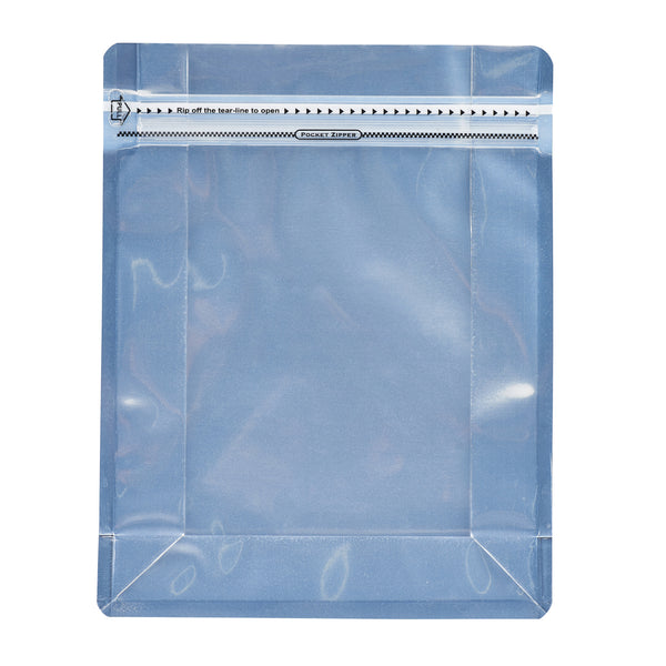 Restaurantware Bag Tek Black Plastic Large Snack Bag - Double Seal Rip Lock Heat Sealable - 9 1/2" X 7 1/2" X 2 3/4" - 100 Count Box