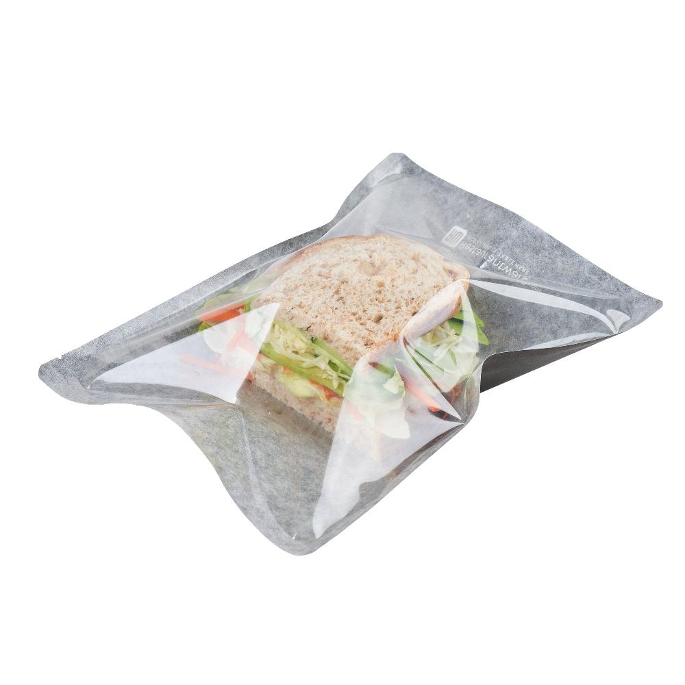 restaurantware Bag Tek Black Plastic Medium Sandwich and Snack Bag - Heat Sealable - 8 3/4" x 6 1/2" - 100 count box
