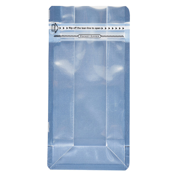 Restaurantware Bag Tek Black Plastic Small Snack Bag - Double Seal Rip Lock Heat Sealable - 8" X 4" X 2 1/2" - 100 Count Box