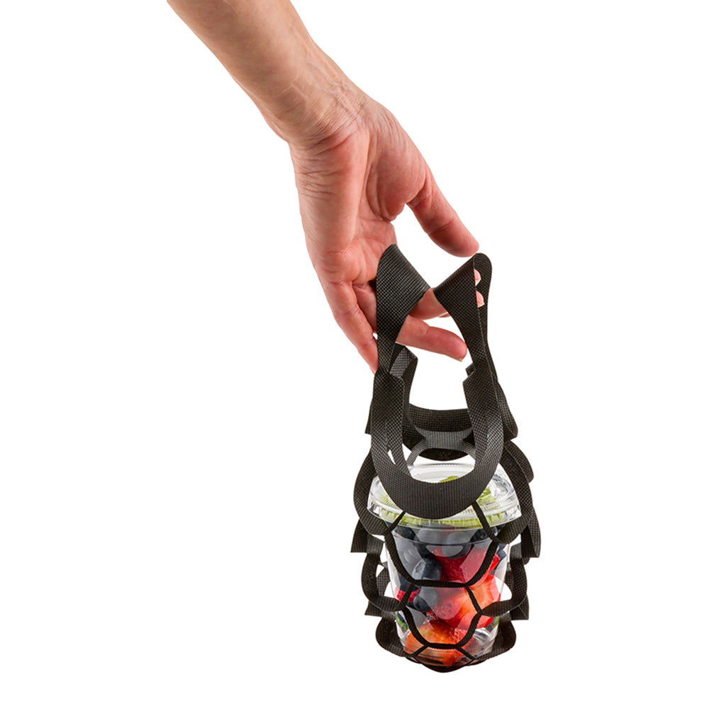 restaurantware Bag Tek Black Small Net Take Out Bag - 7 3/4" x 7 3/4" - 100 count box