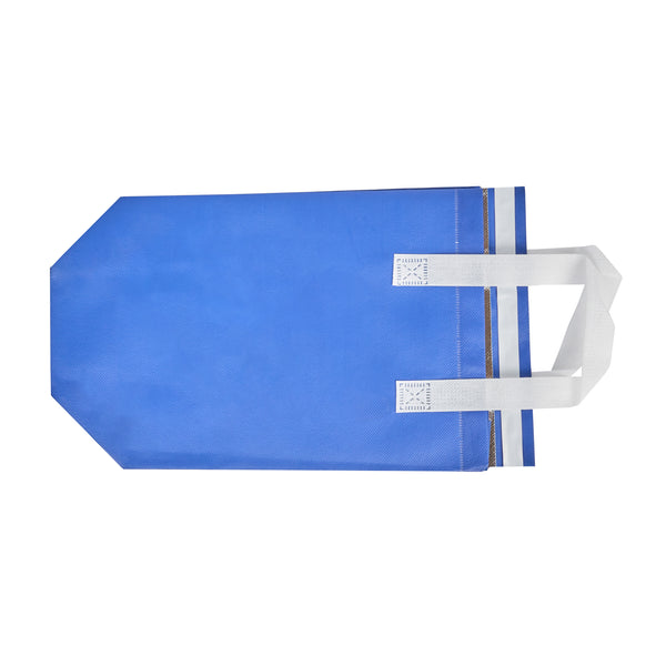 Restaurantware Bag Tek Blue Insulated Take Out Bag - Tamper-Evident - 8 1/4" X 4 1/4" X 10 3/4" - 100 Count Box