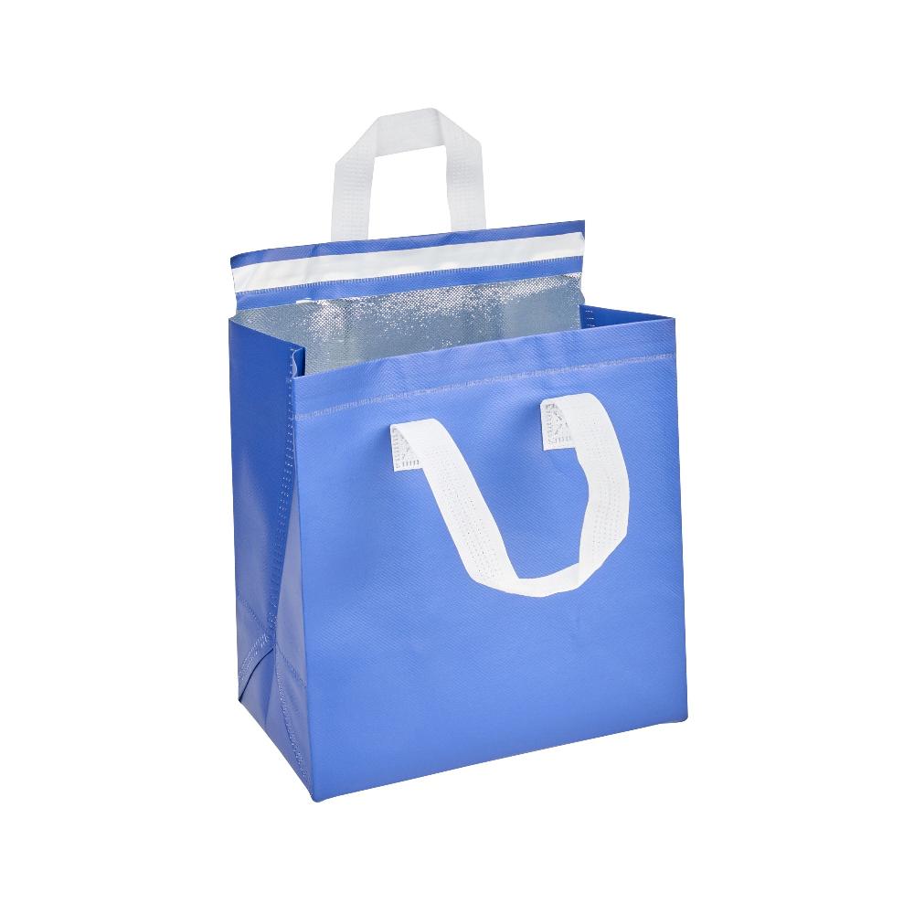 restaurantware Bag Tek Blue Insulated Take Out Bag - Tamper-Evident - 9 1/2" x 6" x 10 1/4" - 100 count box