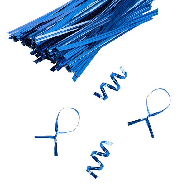 Restaurantware Bag Tek Blue Metallic Twist Tie / Bag Tie - 6" - 500 Count Box