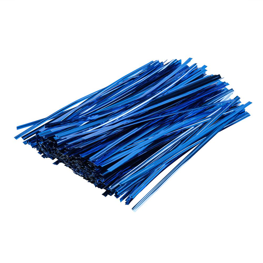 restaurantware Bag Tek Blue Metallic Twist Tie / Bag Tie - 6" - 500 count box