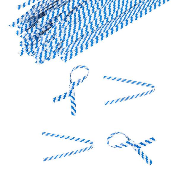 Restaurantware Bag Tek Blue Stripe Paper Twist Tie / Bag Tie - Laminated - 4" - 50000 Count Box