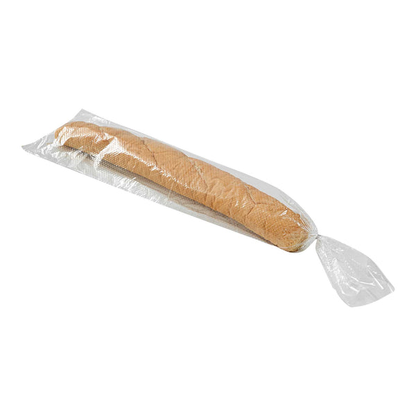 Restaurantware Bag Tek Clear Plastic Bread Bag - Micro-Perforated With Wicket Dispenser - 28" X 6" - 250 Count Box