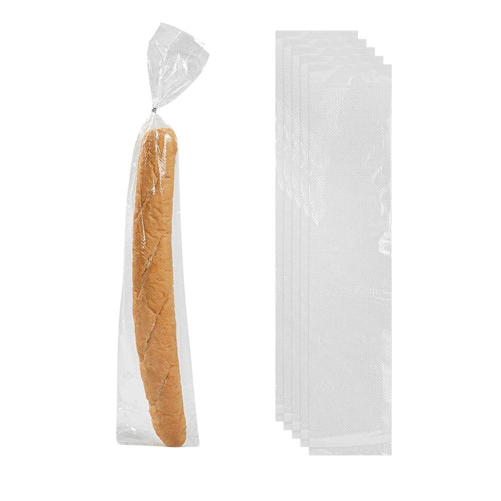 restaurantware Bag Tek Clear Plastic Bread Bag - Micro-Perforated with Wicket Dispenser - 28" x 6" - 250 count box