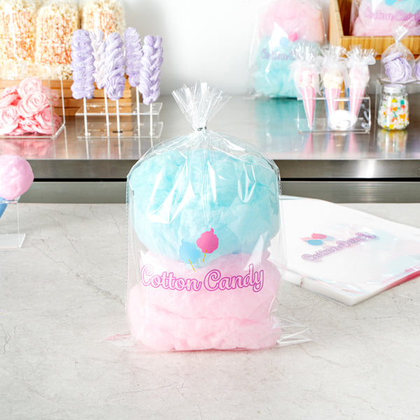 Restaurantware Bag Tek Clear Plastic Cotton Candy Bag - 12" X 18" - 100 Count Box