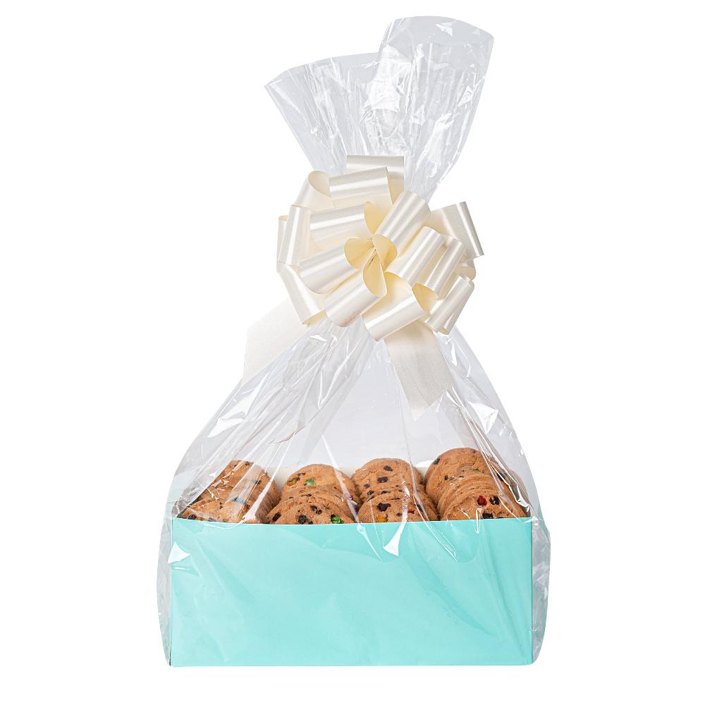 restaurantware Bag Tek Clear Plastic Gift Basket Bag - Gusseted - 12" x 4" x 20" - 100 count box