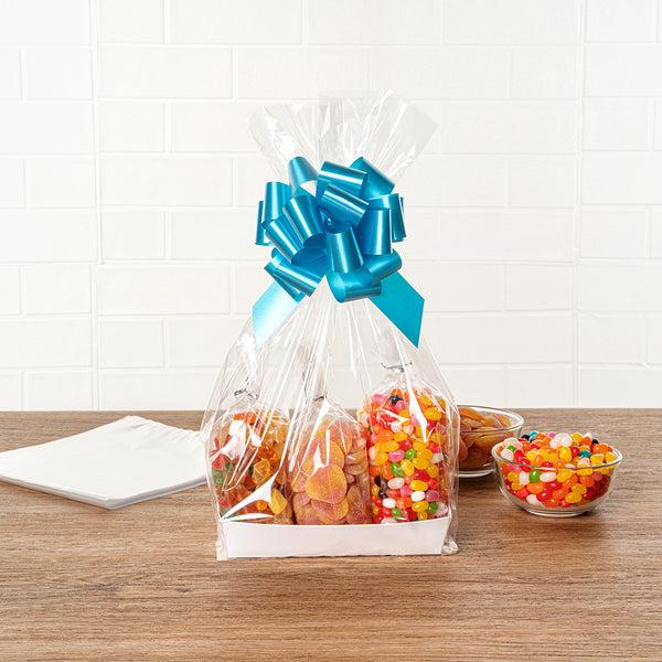Restaurantware Bag Tek Clear Plastic Gift Basket Bag - Gusseted - 8" X 4" X 18" - 100 Count Box