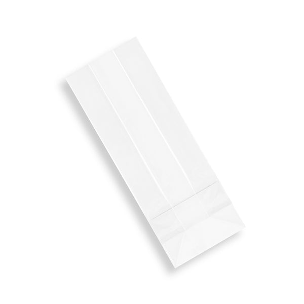 Restaurantware Bag Tek Clear Plastic Gusset Bag - Flat Bottom Paper Insert Heat Sealable - 3" X 2" X 8" - 100 Count Box