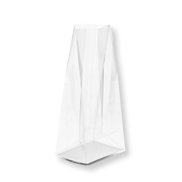 Restaurantware Bag Tek Clear Plastic Gusset Bag - Flat Bottom Paper Insert Heat Sealable - 3" X 2" X 8" - 100 Count Box