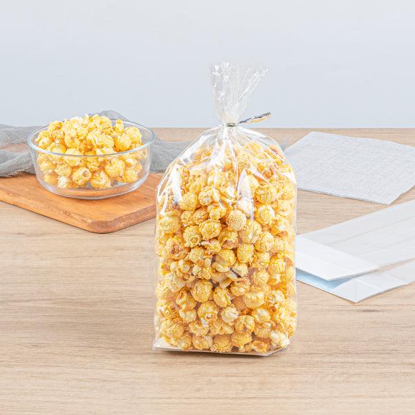 Restaurantware Bag Tek Clear Plastic Gusset Bag - Flat Bottom Paper Insert Heat Sealable - 5" X 3" X 12" - 100 Count Box