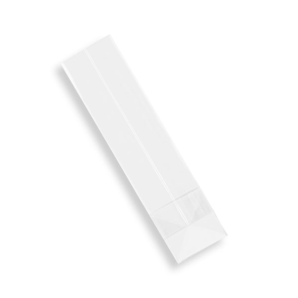 Restaurantware Bag Tek Clear Plastic Gusset Bag - Flat Bottom Paper Insert Heat Sealable - 2" X 2" X 8 1/4" - 100 Count Box