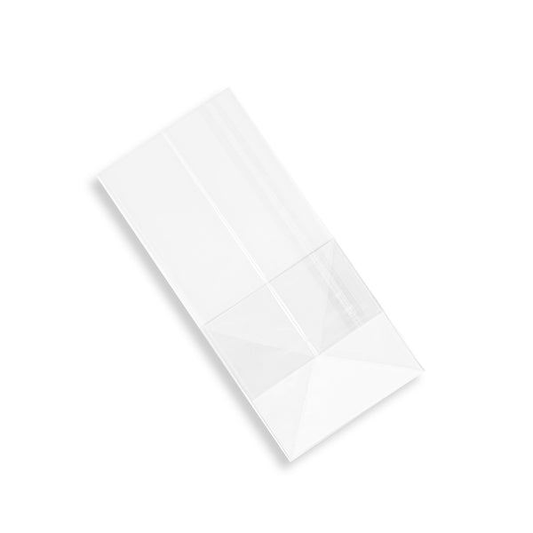 Restaurantware Bag Tek Clear Plastic Gusset Bag - Flat Bottom Paper Insert Heat Sealable - 4" X 4" X 9" - 100 Count Box