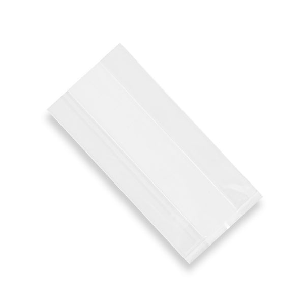 Restaurantware Bag Tek Clear Plastic Gusset Bag - High Clarity Heat Sealable - 4" X 2 1/4" X 8" - 100 Count Box