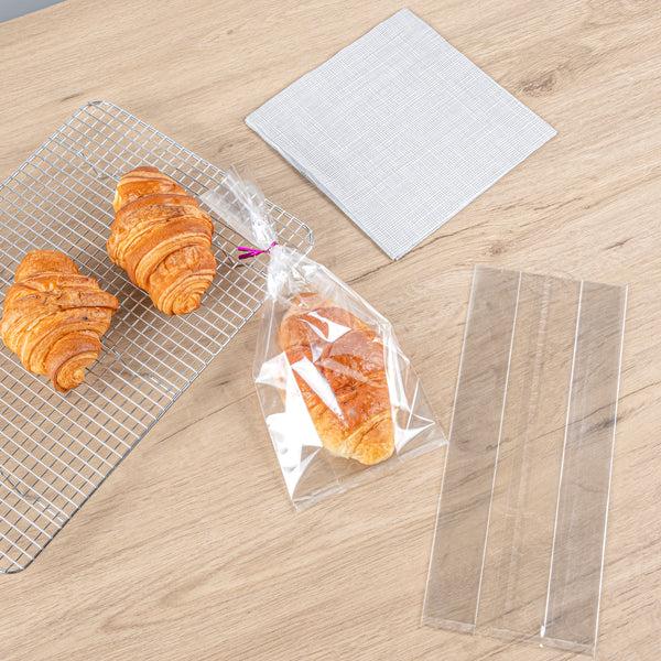 Restaurantware Bag Tek Clear Plastic Gusset Bag - High Clarity Heat Sealable - 5" X 3" X 12" - 100 Count Box