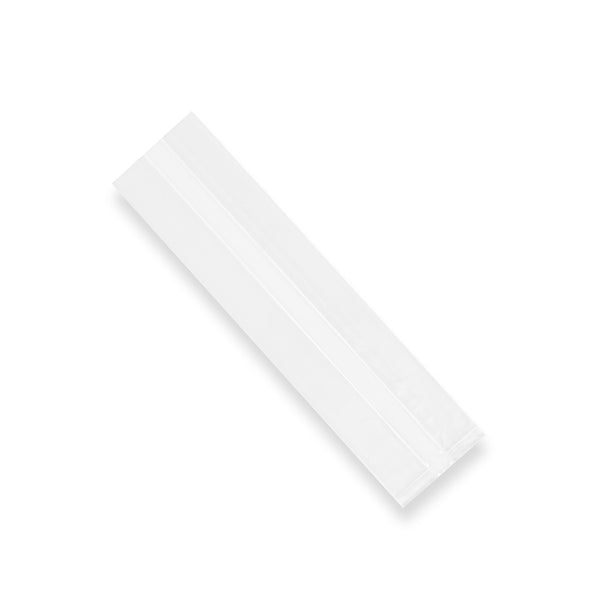 Restaurantware Bag Tek Clear Plastic Gusset Bag - High Clarity Heat Sealable - 2 1/2" X 2" X 9 3/4" - 100 Count Box