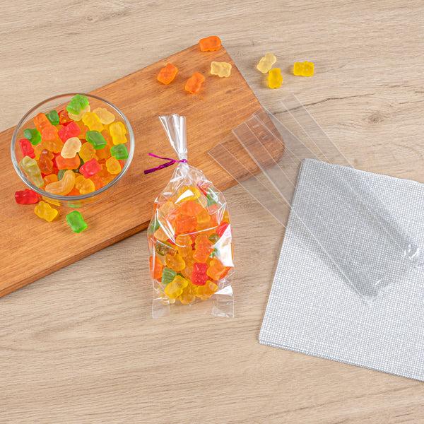 Restaurantware Bag Tek Clear Plastic Gusset Bag - High Clarity Heat Sealable - 3" X 1 1/4" X 8 1/4" - 100 Count Box