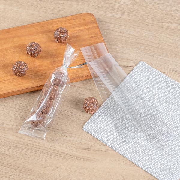 Restaurantware Bag Tek Clear Plastic Gusset Bag - High Clarity Heat Sealable - 2" X 1" X 5" - 100 Count Box