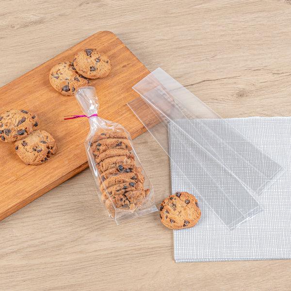 Restaurantware Bag Tek Clear Plastic Gusset Bag - High Clarity Heat Sealable - 2" X 2" X 8 1/4" - 100 Count Box