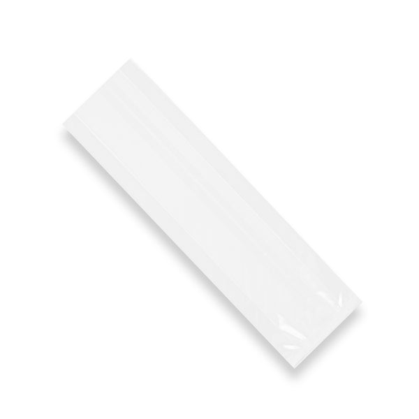 Restaurantware Bag Tek Clear Plastic Gusset Bag - High Clarity Heat Sealable - 3 3/4" X 1 1/4" X 12" - 100 Count Box