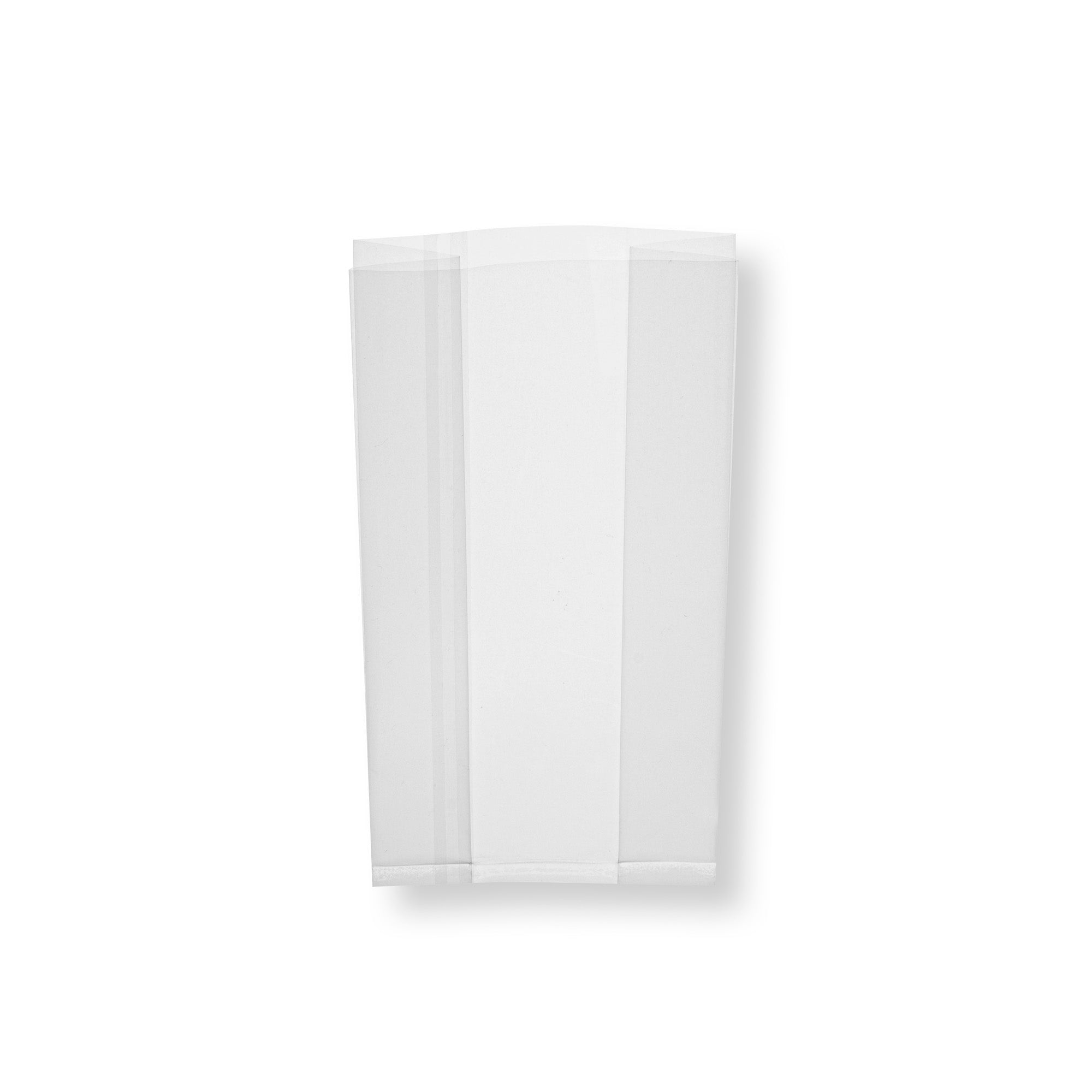 restaurantware Bag Tek Clear Plastic Gusset Bag - High Clarity Heat Sealable - 4" x 2 1/4" x 8" - 100 count box