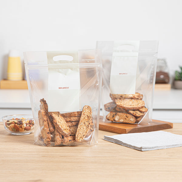 Restaurantware Bag Tek Clear Plastic Gusset Zip Bag - With Handles - 8 1/4" X 3 1/2" X 10 1/2" - 100 Count Box