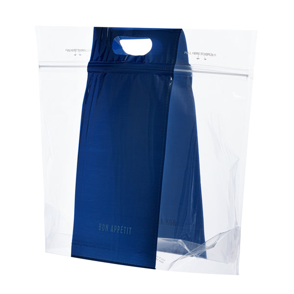 Restaurantware Bag Tek Clear Plastic Gusset Zip Bag - With Handles - 12 1/2" X 4 1/4" X 10 1/2" - 100 Count Box