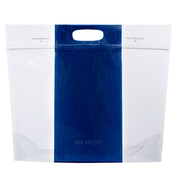 Restaurantware Bag Tek Clear Plastic Gusset Zip Bag - With Handles - 12 1/2" X 4 1/4" X 10 1/2" - 100 Count Box