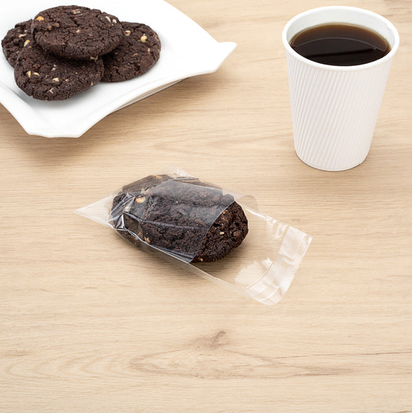 Restaurantware Bag Tek Clear Plastic Lip And Tape Bag - Self Sealing - 4 3/4" X 4" - 100 Count Box