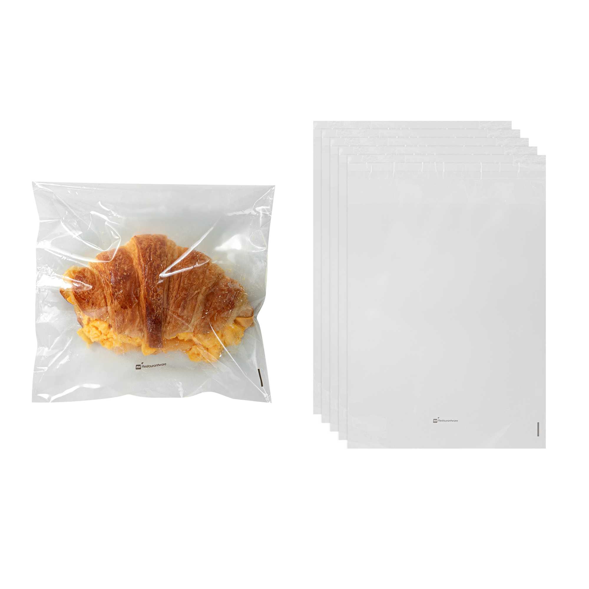 restaurantware Bag Tek Clear Plastic Lip and Tape Bag - Self Sealing - 10" x 8" - 100 count box