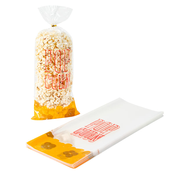 Restaurantware Bag Tek Clear Plastic Popcorn Bag - 17" X 7" - 100 Count Box