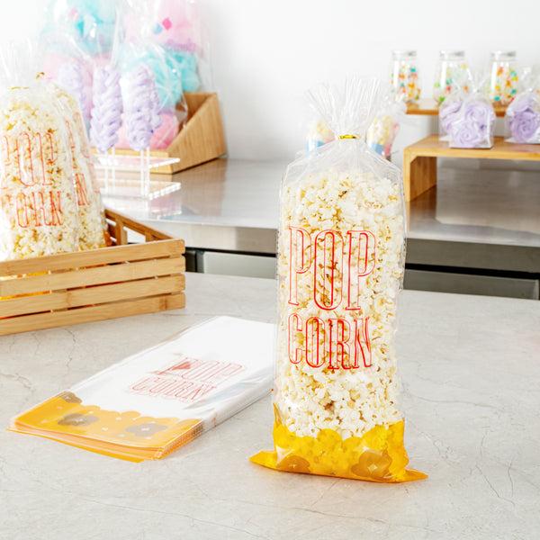 Restaurantware Bag Tek Clear Plastic Popcorn Bag - 17" X 7" - 100 Count Box