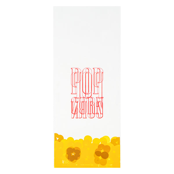 Restaurantware Bag Tek Clear Plastic Popcorn Bag - 17" X 7" - 100 Count Box
