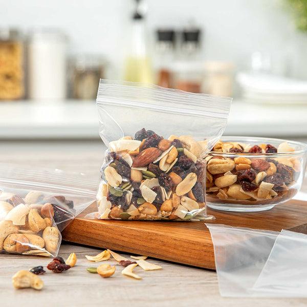 Restaurantware Bag Tek Clear Plastic Zip Bag - BPA-Free High Clarity - 4" X 4" - 100 Count Box