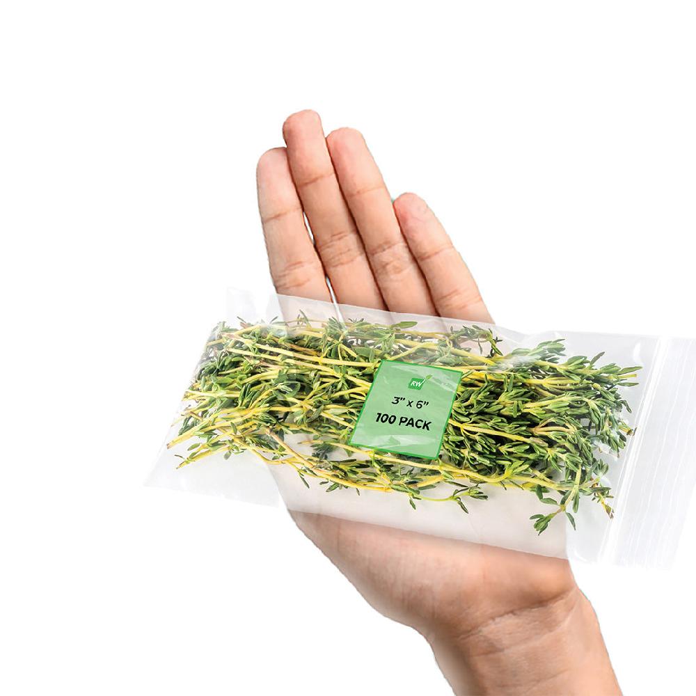 restaurantware Bag Tek Clear Plastic Zip Bag - BPA-Free High Clarity - 3" x 6" - 100 count box