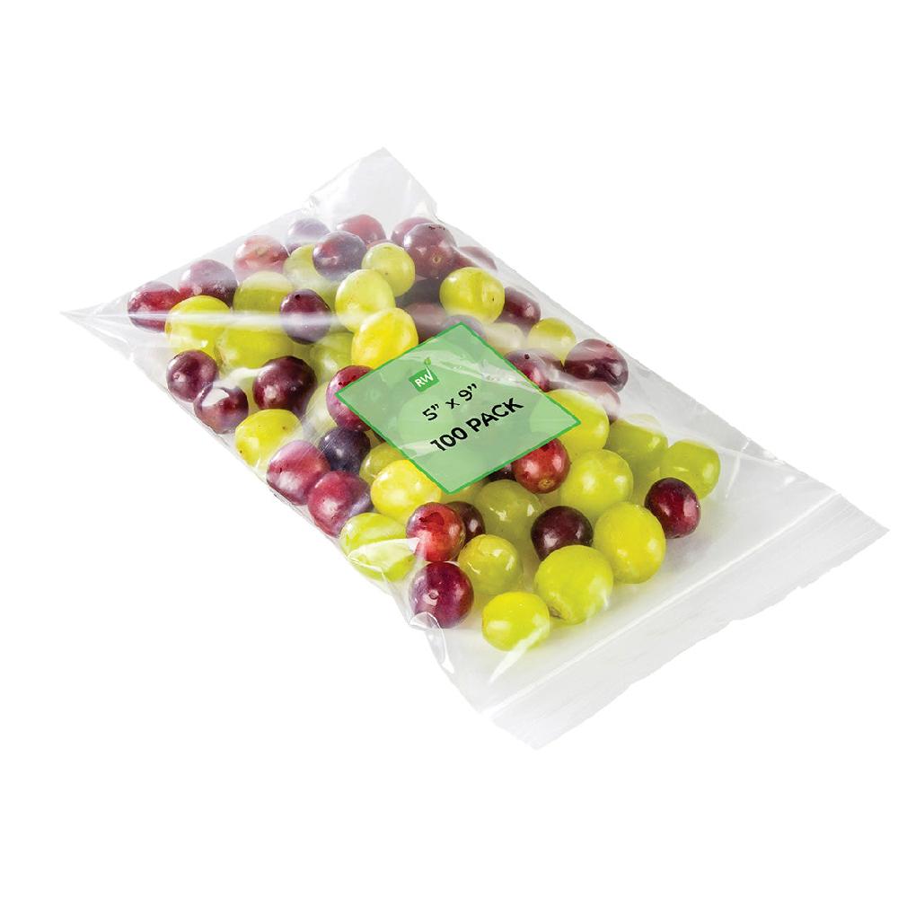 restaurantware Bag Tek Clear Plastic Zip Bag - BPA-Free High Clarity - 5" x 8" - 100 count box