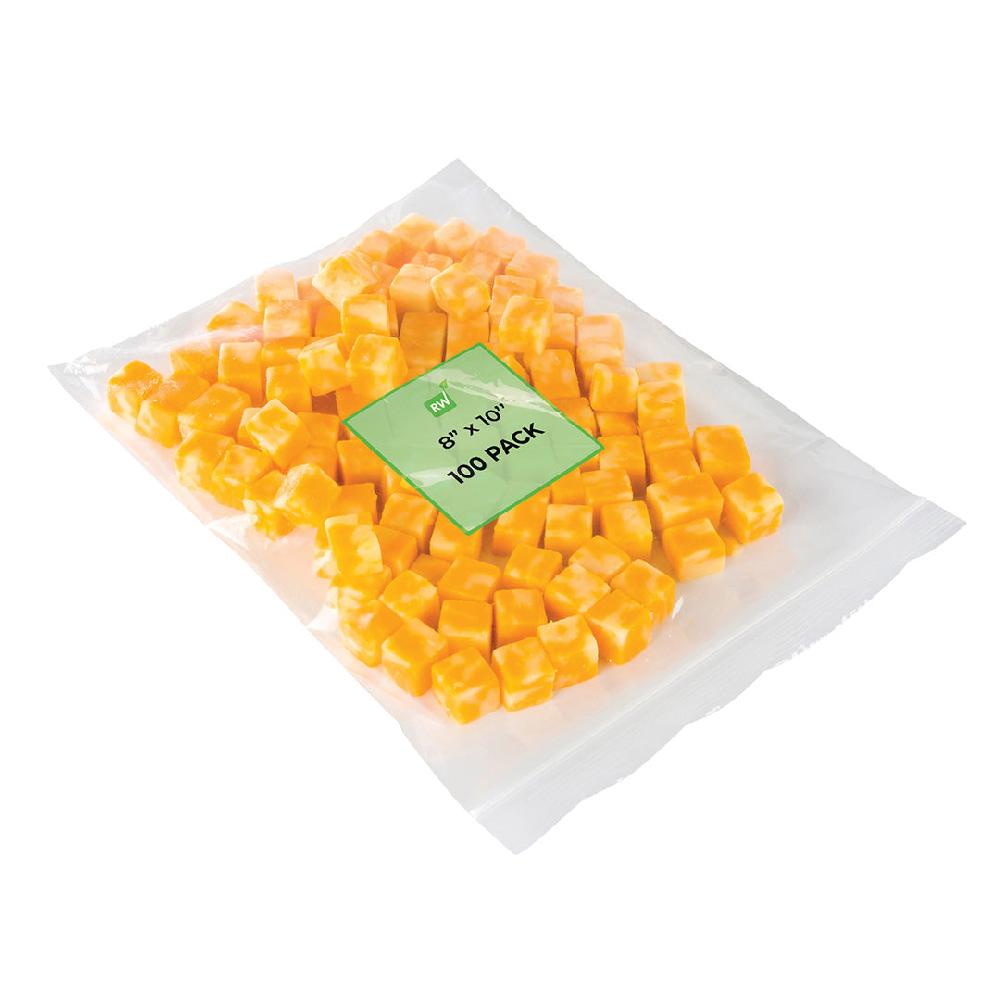 restaurantware Bag Tek Clear Plastic Zip Bag - BPA-Free High Clarity - 8" x 10" - 100 count box